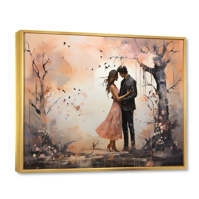 Paysage romantique aime les murmures I, H 34 po x l 44 po x P 1,5 po, Cadre flottant doré