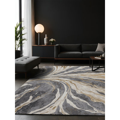 Tapis gris soyeux et moelleux