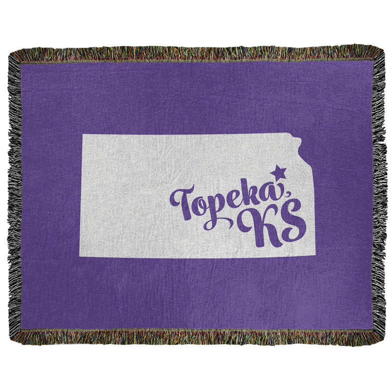 Jeté en coton tissé topeka kansas, l 60 po x L 80 po, Mauve
