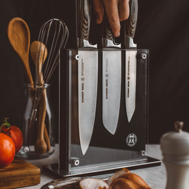 Bonded Ash 7-Piece Knife Block Set with German Stainless Steel Blades