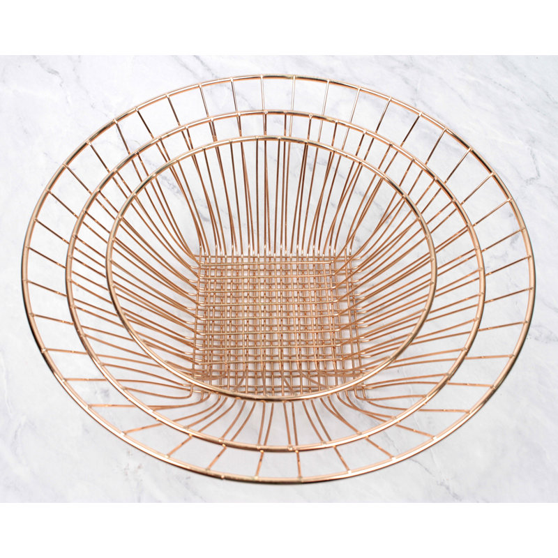 Hanging Storage Collection 3-Tier Baskets, Copper Wire