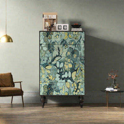 Solid Wood Frame Cabinet with Five Large Drawers