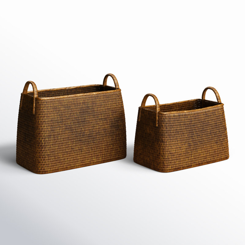 Handmade Seagrass Basket With Handles - Set of 2