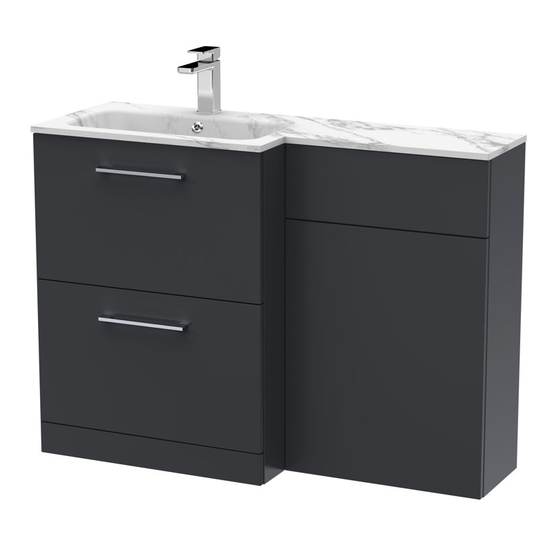 Arno 1105 mm Bathroom Vanity, Soft Black