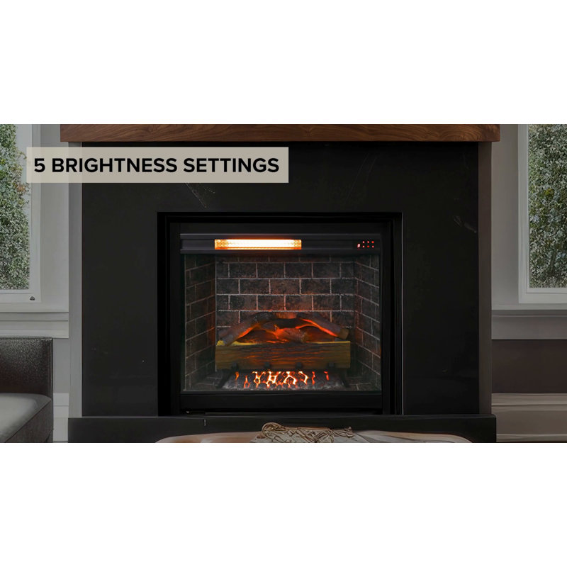 Modern Black Painted Electric Wall Mount Fireplace Insert