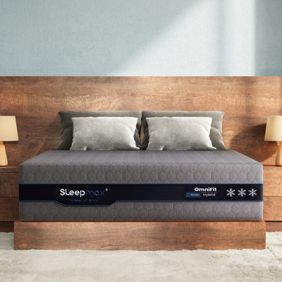 Matelas hybride moelleux et rafraîchissant Sleepmax OmniFit 14 po avec gel, bambou, charbon, thé vert et mousse infusée de cuivre