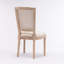 Chaise de salle à manger style français à structure carrée en bois massif avec dossier en rotin, ensemble de 2