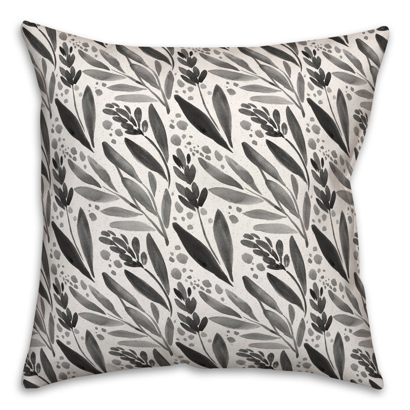  Housse et insert de coussin extérieur carré Ochre Farmhouse Flowers, Noir