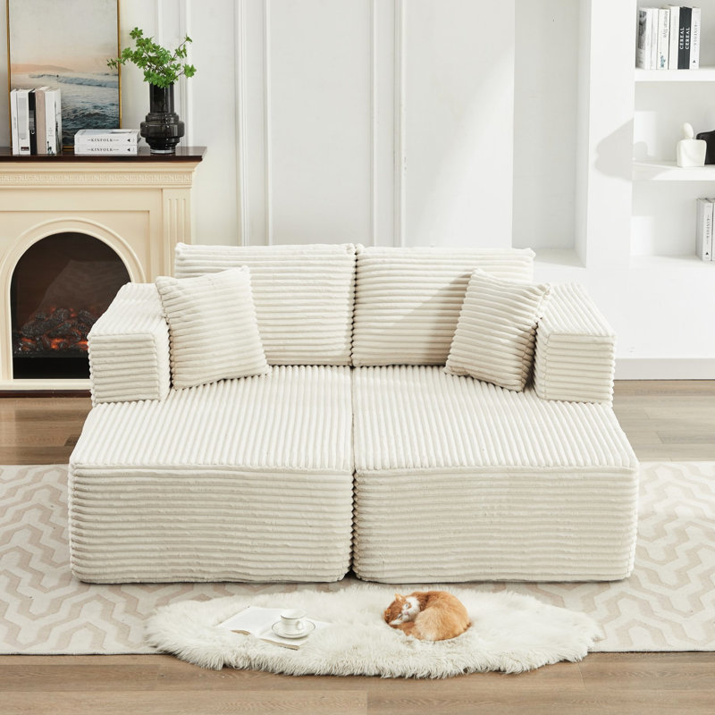 Canapé modulaire pour chaise longue 106 po Cloud, Beige