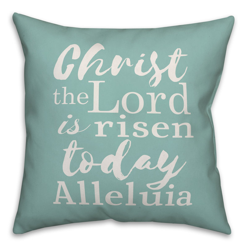  Coussin Christ, Polyester / Bourre en polyester, 20 po x 20 po, Bleu sarcelle