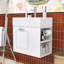 Meuble-lavabo flottant avec lavabo en céramique, tiroir et tablettes réglables-1595118435