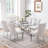 Ayva 63" Glass Dinning Table with Metal Base for 6 to 8 People-2109877453