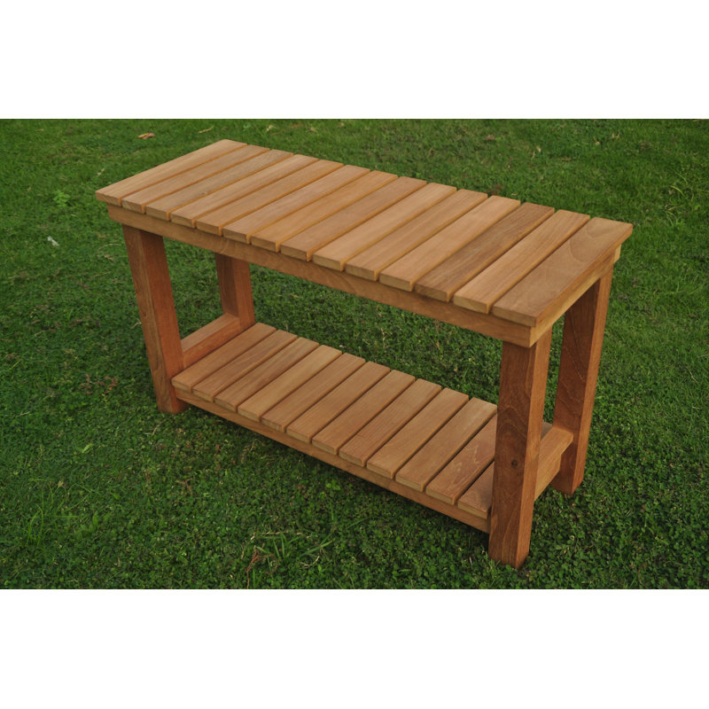 Macdougal Outdoor Teak Side Table, 18" H x 12" L x 30" W