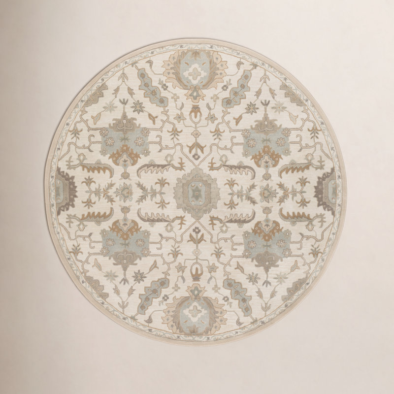 Arden Multi Hand-Tufted Wool Floral Rug, Round 8'