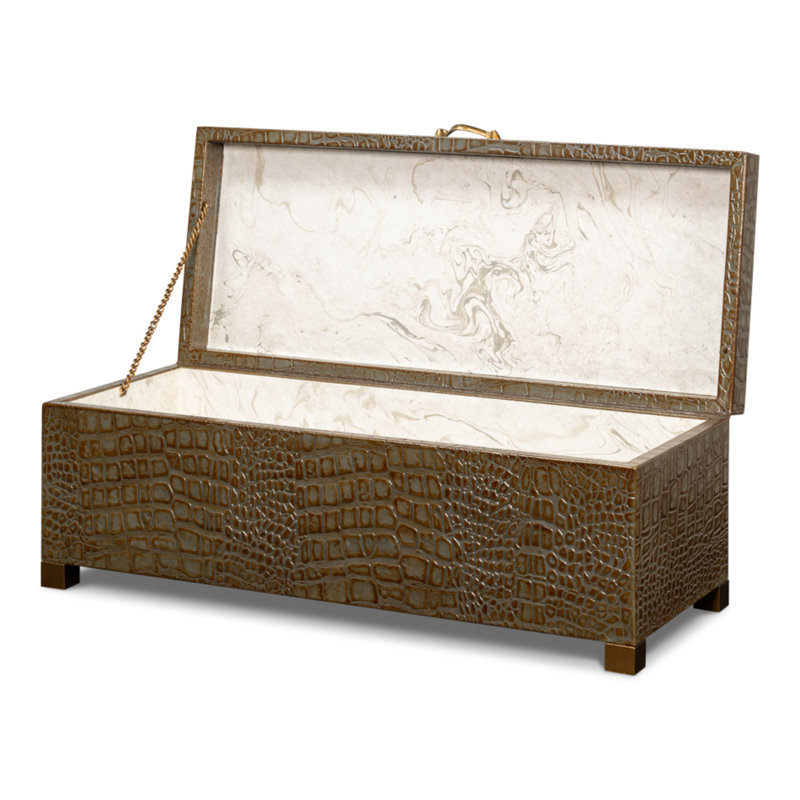 Shagreen Handmade Decorative Trunk, Green