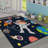 Rectangle Machine Woven Polyester Area Rug in Blue/Red/Brown-404495535