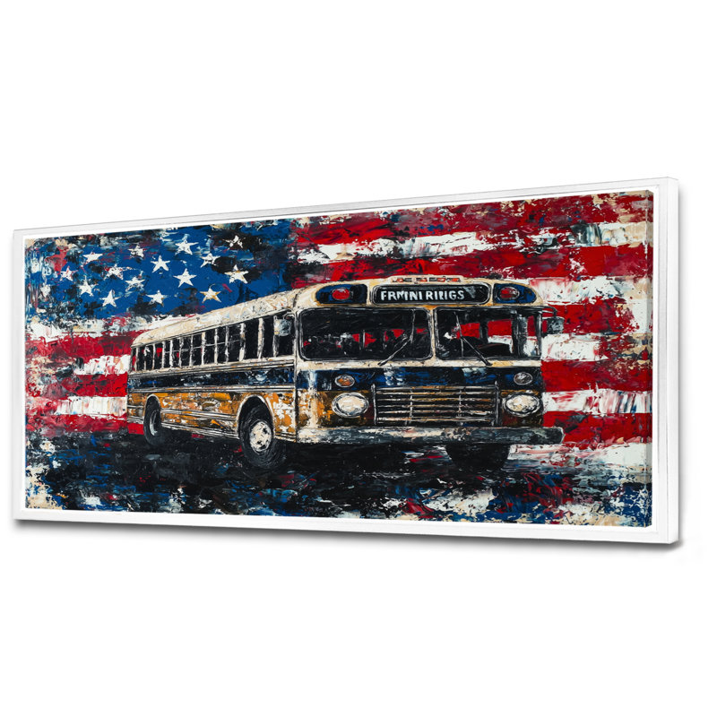 «Labibah - USA Patriotist», art mural encadré, H 28 po x l 60 po, Reproduction avec cadre flottant, Blanc