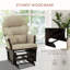 Chaise berçante de chambre de bébé avec repose-pieds, coussin épais et base en bois