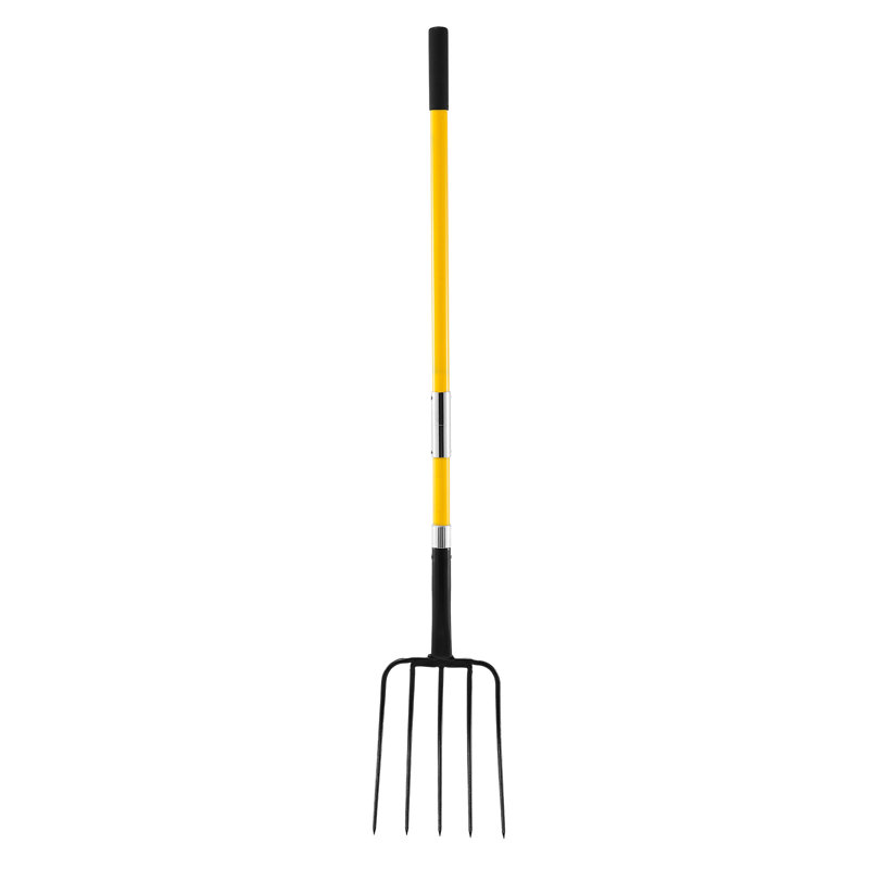Fourche de jardin à 5 dents avec poignée en fibre de verre 57 po