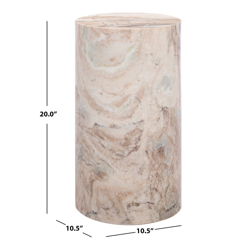 Leahbryanna Round Drink Table, White/Brown