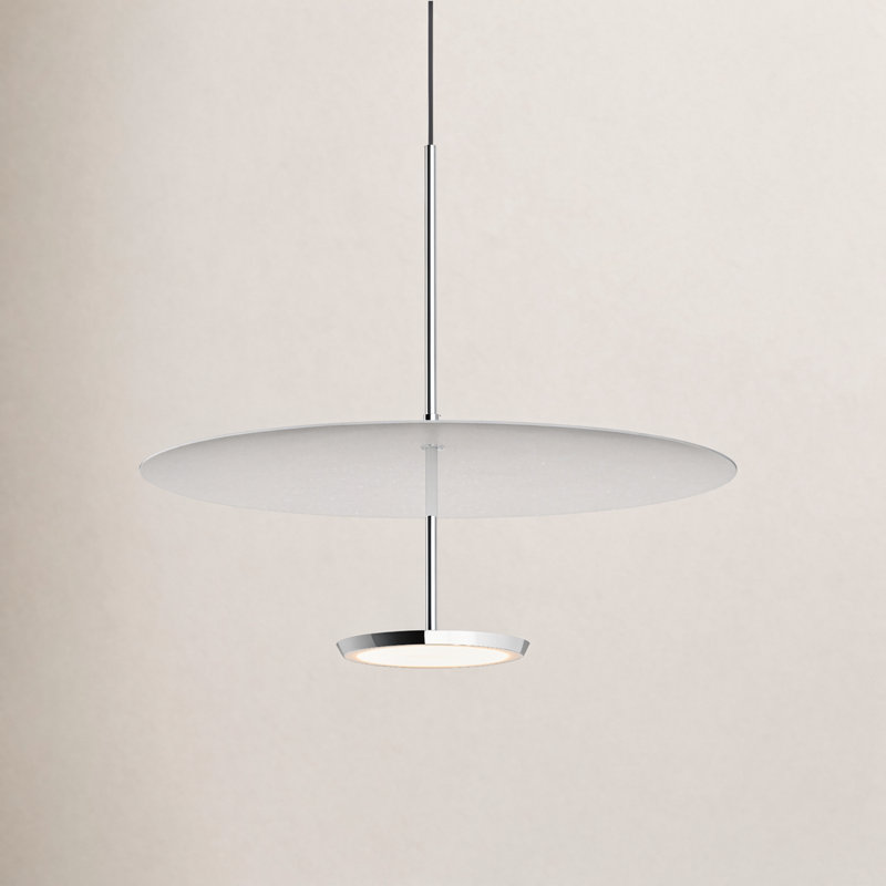 Sky Dome 1 - Light LED Pendant, White, 17.5" H x 17.5" W x 17.5" D, Polished Aluminum