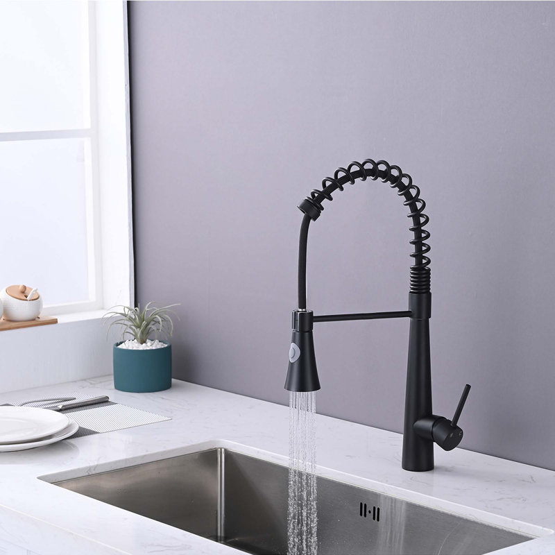 Robinet de cuisine commercial avec pulvérisateur rétractable et tête d'arrosage magnétique