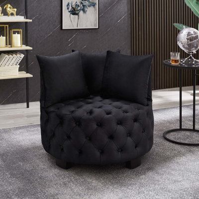 Chaise pivotante rembourrée et capitonnée