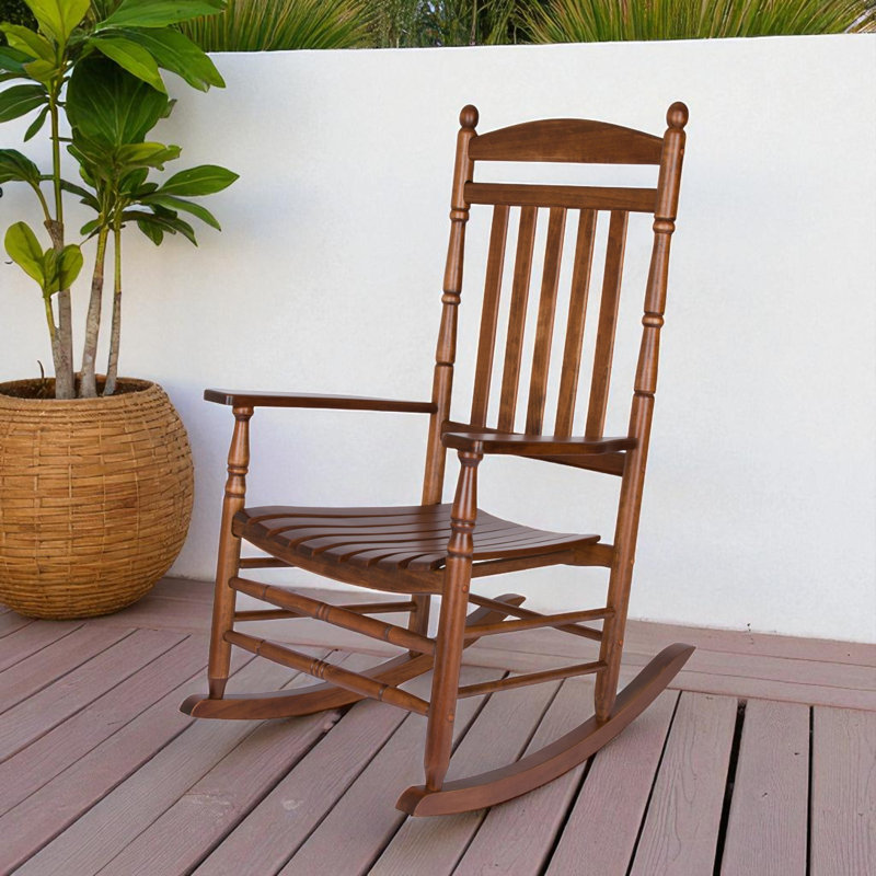 Chaise berçante d'extérieur Derrek, Chêne