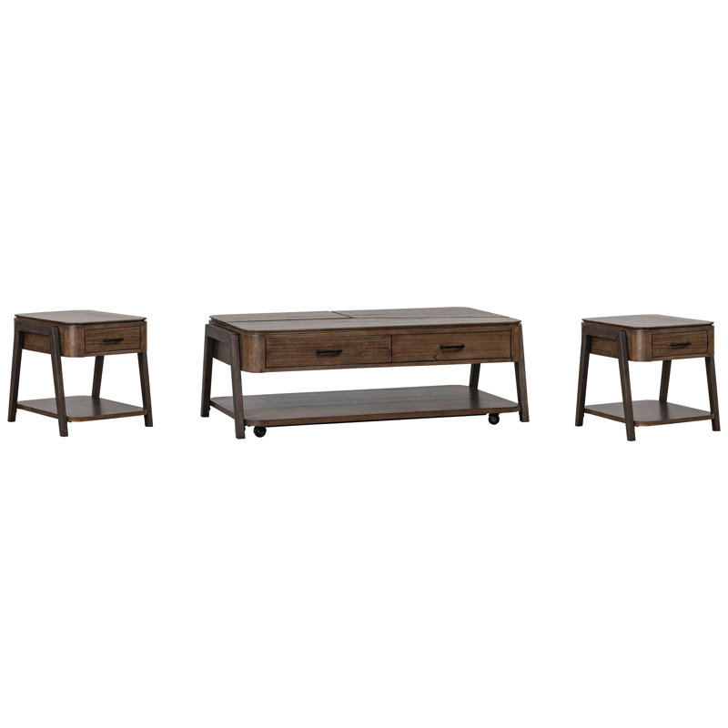 Table basse Carsonville, 3 pièces: table basse, 2 tables de bout