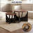 23.6" Round Nesting Coffee Tables Set Of 2, Solid Wood Side Tables Space-Saving Design For Small Living Rooms And Apartments-1064516275