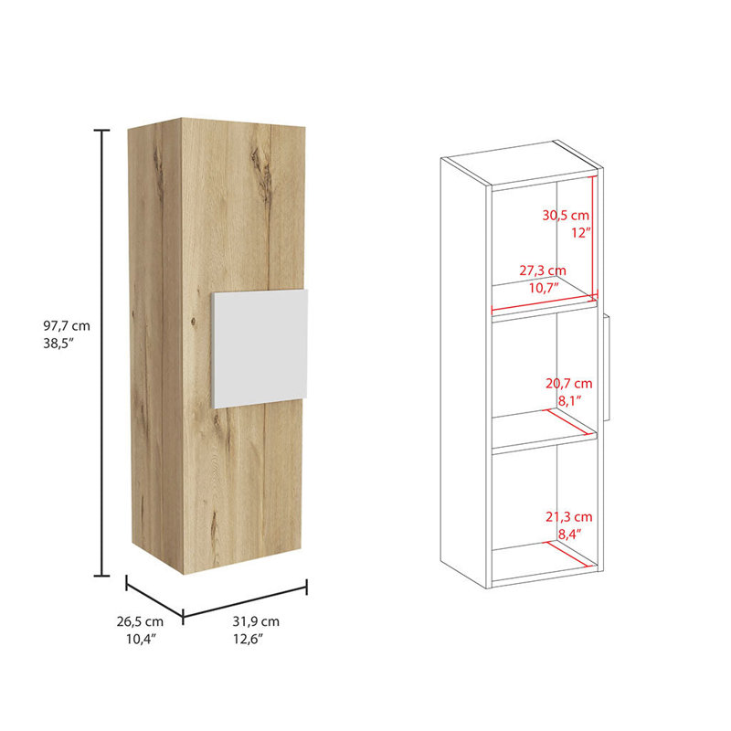 Alynia 31.9mm W 97.7mm H Wall Mounted Required Medicine Cabinet Mirror