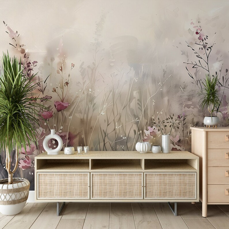 Whispering Meadow Floral Mural, 108" L x 108" W