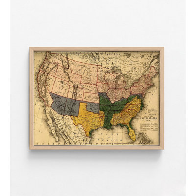 «US Territory In Possession Of The Federal Union» par des cartes d'époque, histoire militaire américaine, décor de bureau militaire, janvier 1864