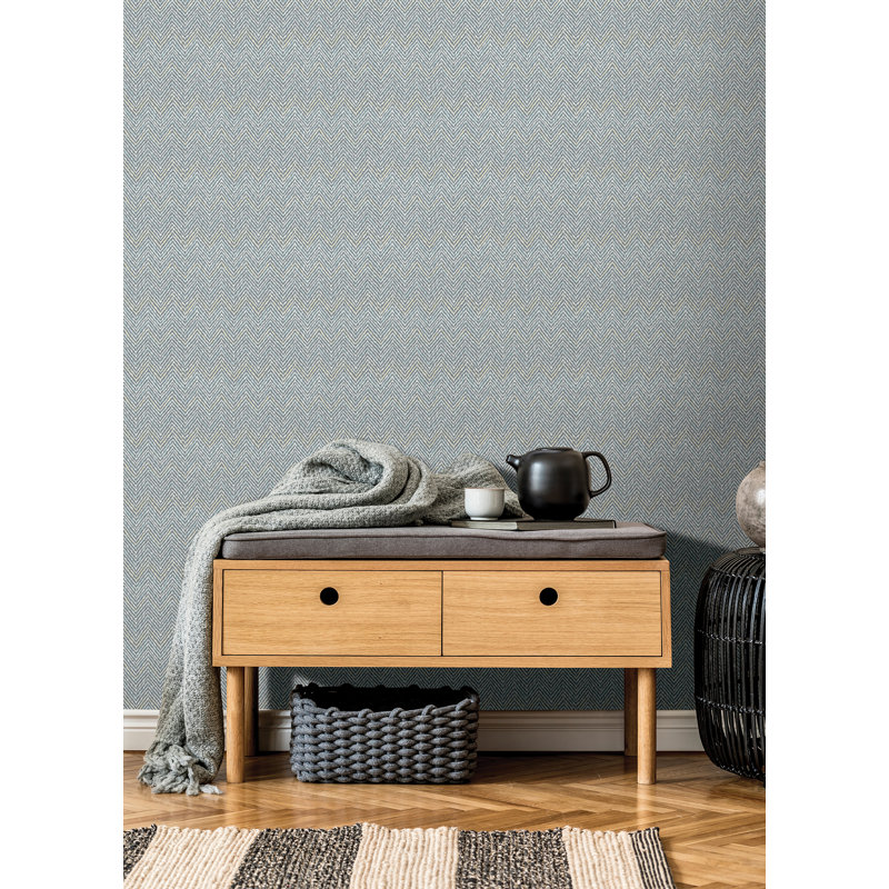 Alden Grey Blue Peel and Stick Wallpaper