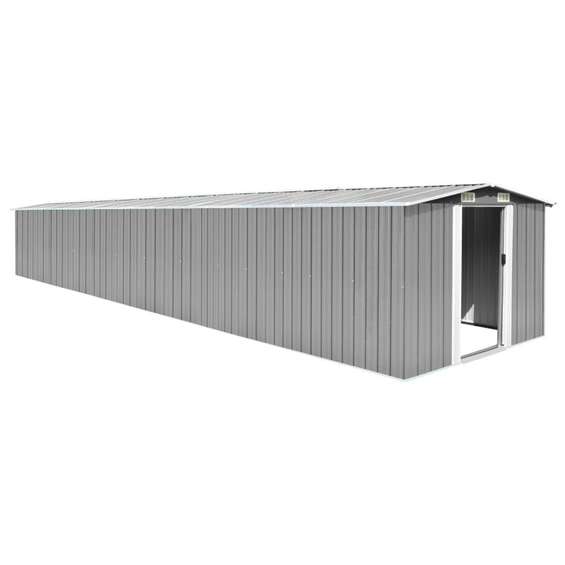 Garden Shed 257x779x181 cm Galvanised Steel, Grey