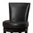 Alesja Swivel Counter or Bar Height Armless Bar Stool with Footrest in Faux Leather and Black Wood-41670666-16213586