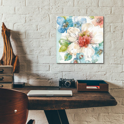 «Summer Bloom III» par Lisa Audit, art mural en verre acrylique, 24 po x 24 po