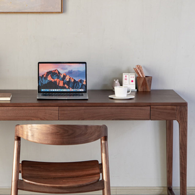 Bureaux élégants en bois massif d'inspiration designer, 29.52" H x 66.92" W x 27.55" D