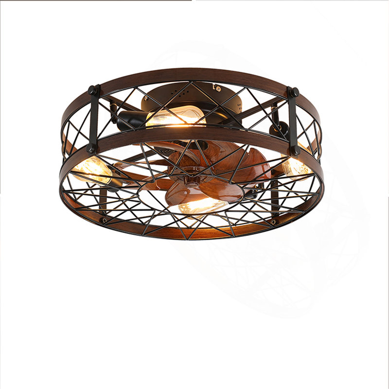 Ventilateur de plafond encastré de style ferme de 20 pouces avec éclairage et télécommande