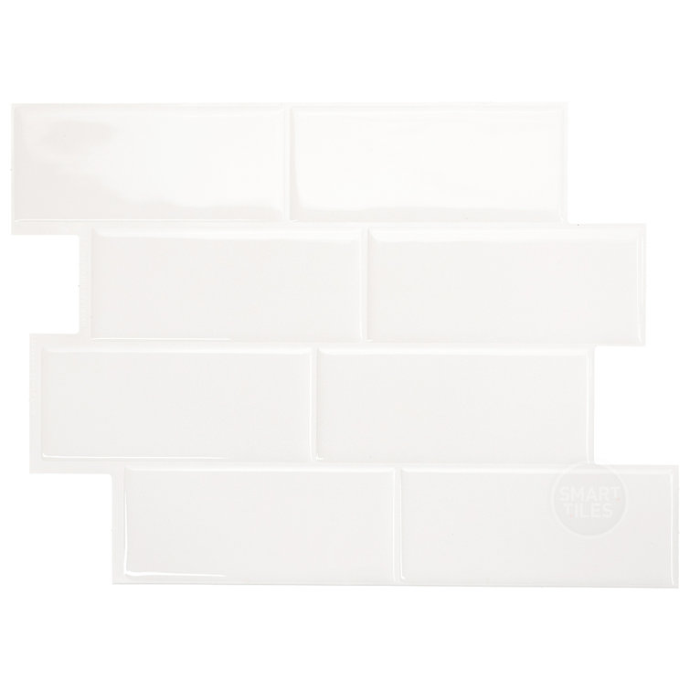 Peel and Stick Gel Backsplash Tile Metro 12'' x 8'' (Set of 4)
