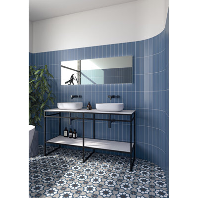 Monbleu Vanoje 8-in. Patterned Look Matte Porcelain Floor & Wall Tile