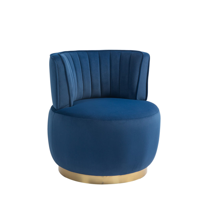 Fauteuil d'appoint pivotant à 360 degrés, fauteuil rond en velours moelleux