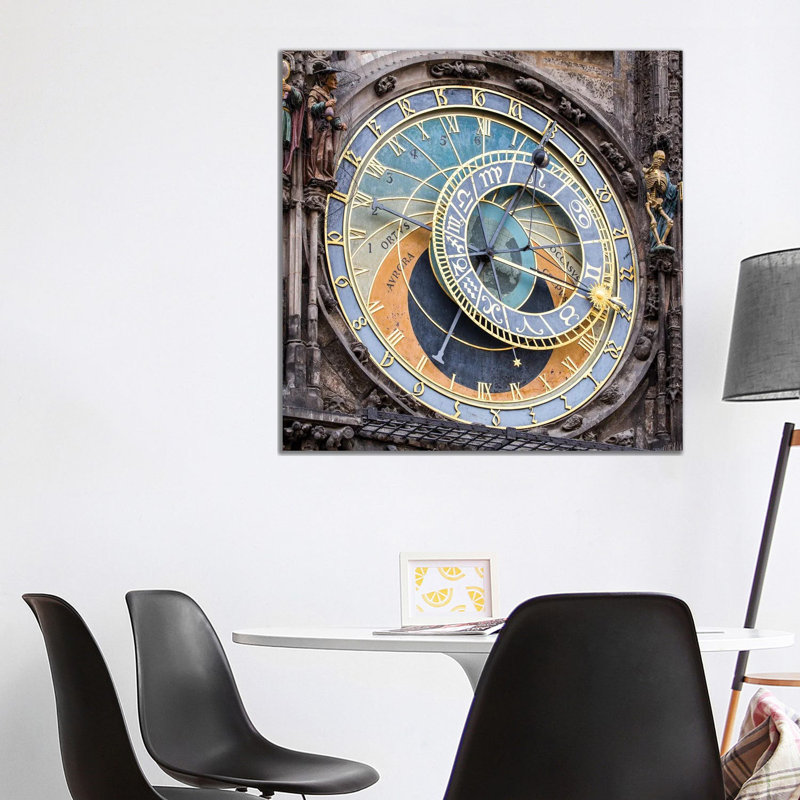 Astronomical Clock In Prague, Czech Republic by Jan Becke - Wrapped Canvas Print, 93.98cm H x 93.98cm W x 1.905cm D