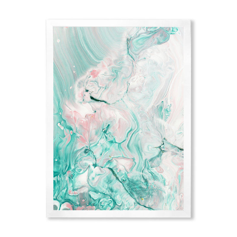 «Green And Pink», reproduction d'art encadrée sur toile, Blanc, H 34 po x l 44 po