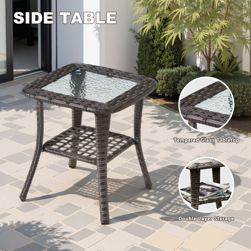 Table d'appoint Ouodoor, Brun