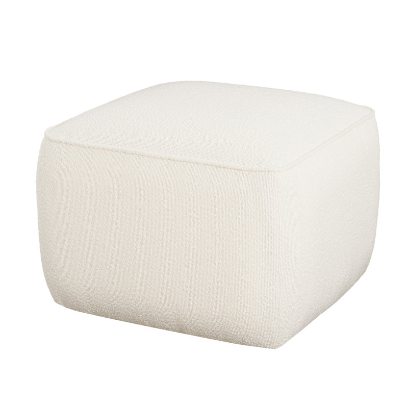 White Boucle In Square Shape With Dense Foam Padding And Pocket Coil Spring System For Maximum Comfort, A Modern Home Ambiance, 22” W X D 16.8” H - Covered Non Marking Foot Caps, Modular ,
