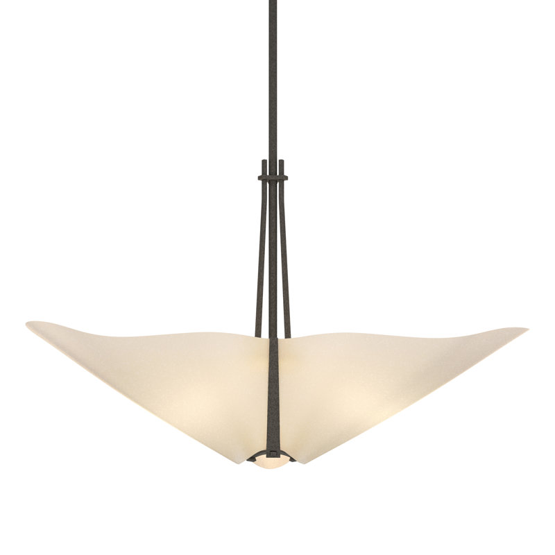 Kirigami 3 - Light Unique/Statement Geometric Chandelier, Opaque Natural Iron