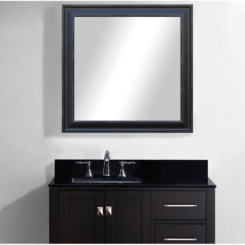 Willa Solid Wood Flat Wall Mirror, 25.5" H x 25.5" W