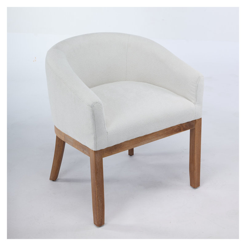 Chaise de salle à manger demi-siècle moderne avec accoudoirs 27,9 po H - lin beige
