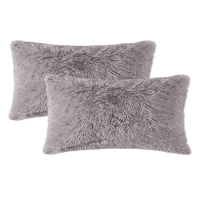 Cheer Collection Shaggy Hair Pillow Covers